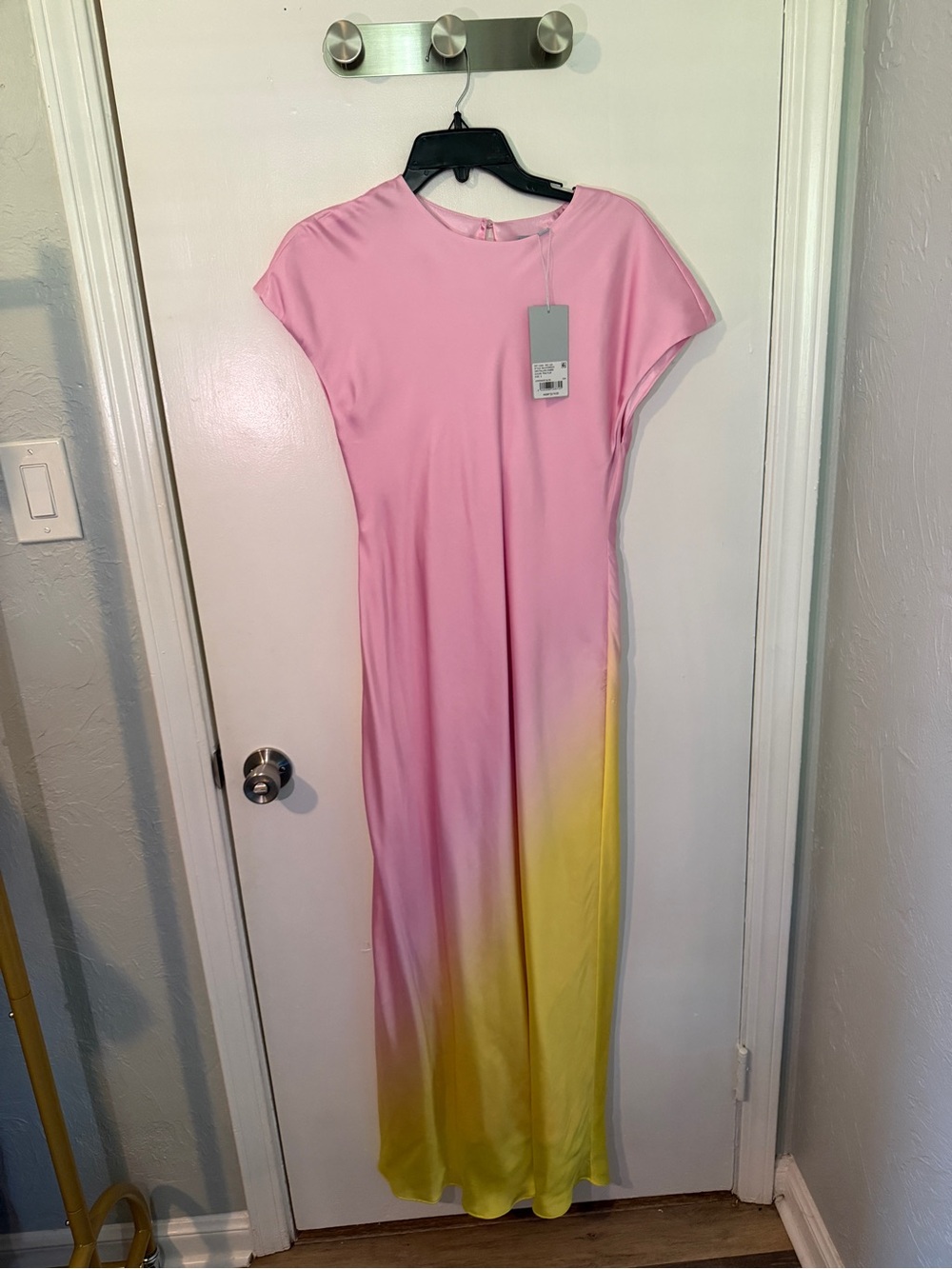 ANTONIO MELANI Pink to Yellow Ombre Maxi Dress